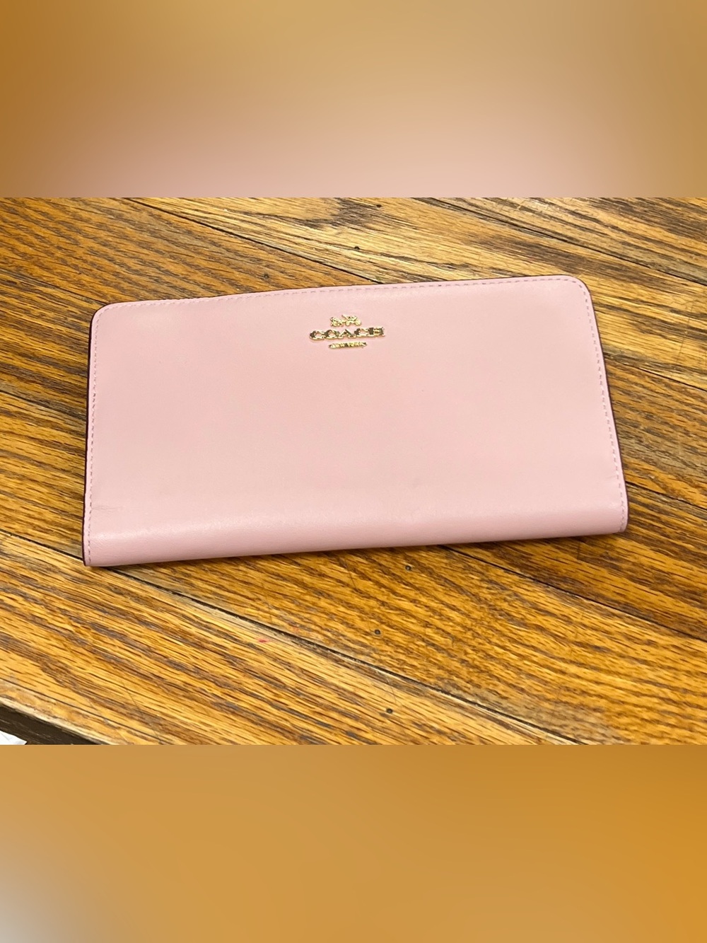 COACH | pale pink leather credit card wallet